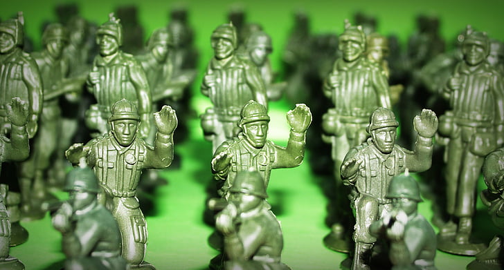 igrača, vojak, plastike, dejanje, vojne, zelena, stražar