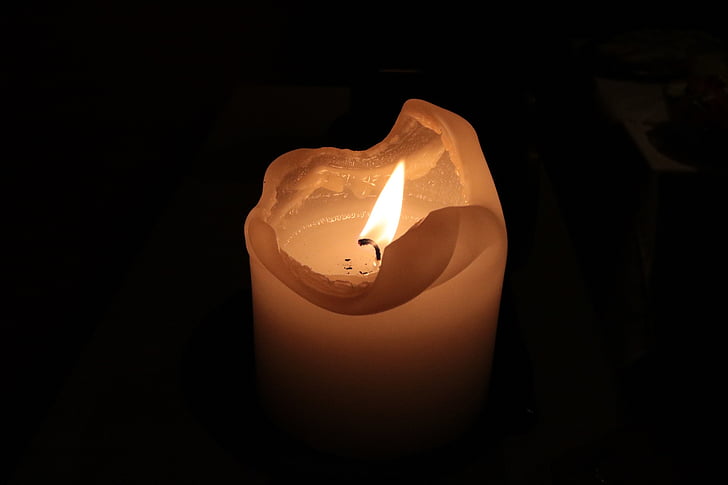 žvakė, liepsna, šviesos, gaisro, tamsus, deginimas, vaškas