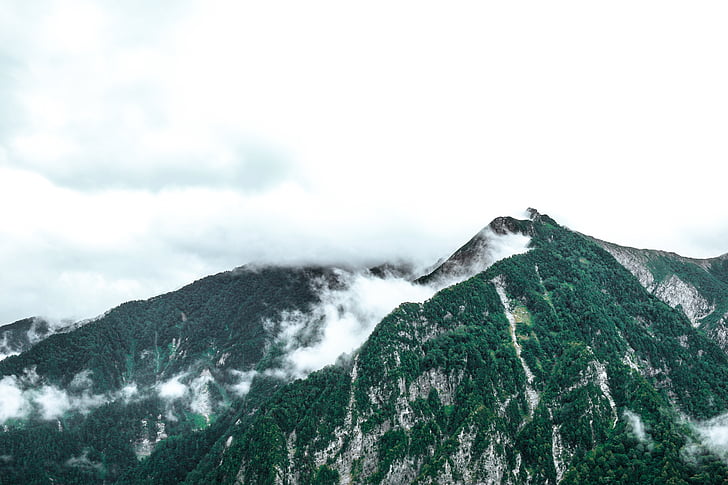 clouds, fog, landscape, mountain, mountain peak, nature, outdoors