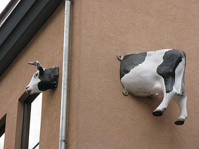 cow, house facade, home front, hausdeko, deco