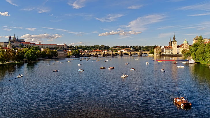Tjekkiet, Prag, Moldova, arkitektur, Prag castle, Praha, historisk set