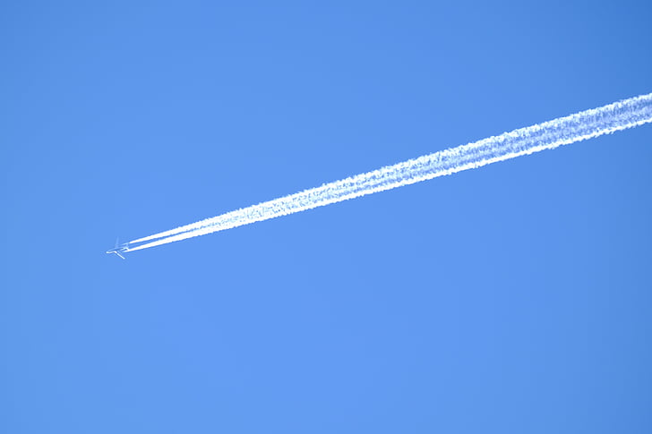 gaisa kuģu, debesis, contrail veido, ceļojumi, airliner