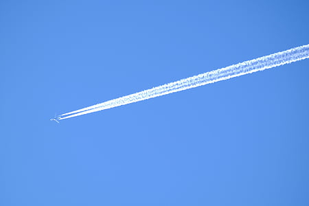 летателни апарати, небе, Инверсионни следи, пътуване, пътнически самолет