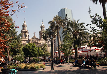 Piazza, Santiago, Cile, centro città, città, architettura, punto di riferimento