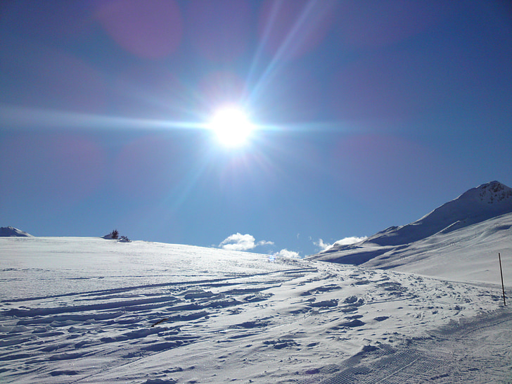 salju lanskap, musim dingin, pegunungan, Graubünden, salju, Swiss