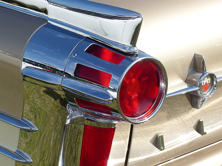 car, tail lights, colors, exhibition, chrome, shiny, retro Styled