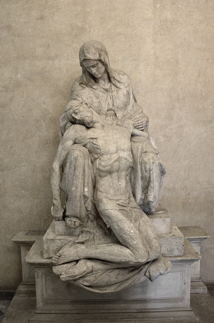Olaszország, Firenze, szobrászat, santa maria del carmine templom, kápolna freskójának részlete, Pieta, szobor