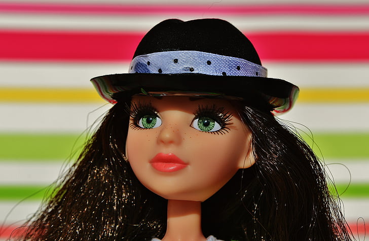 人形, かなり, 顔, 帽子, 目, 美容, 髪