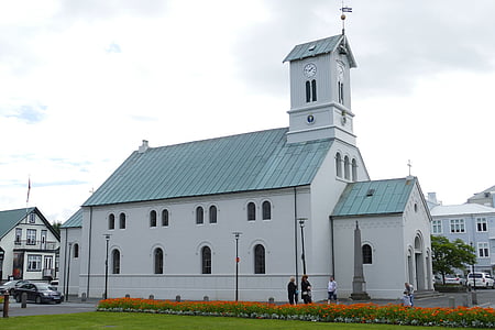 Reykjavík, historicky, mesto, kapitál, Island, budova, kostol