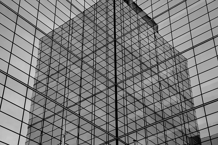byggnad, svart och vitt, linjer, Urban, staden, Office, skyskrapa