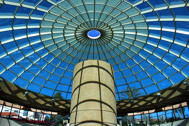 stiklo lubos, kupolas, biblioteka, San diego universiteto, SDSU, Architektūra, stogo
