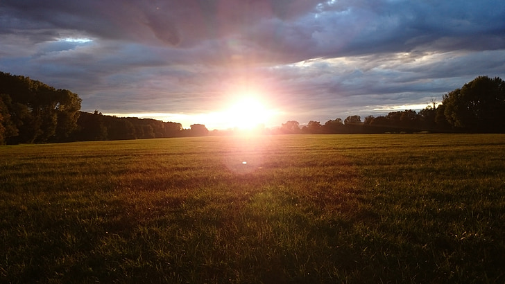 sunset, landscape, nature, sky