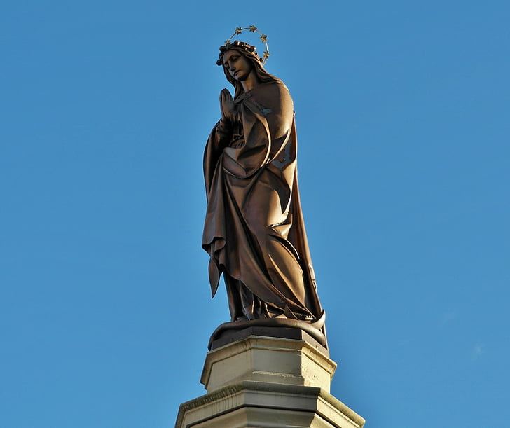 skulptur, jungfau maria, gamle, Jomfru Maria, religion, katolske, hellige