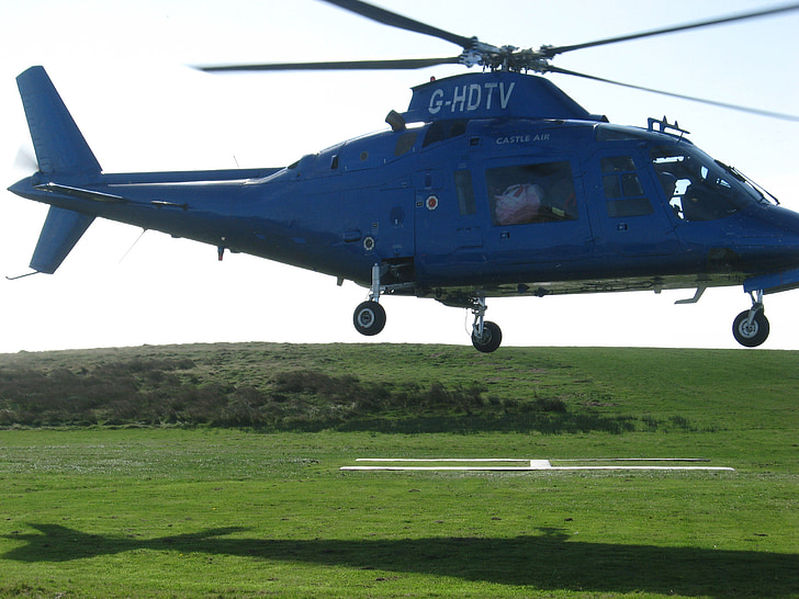 hélicoptère, Lundy, île, national trust, véhicule aérien, avion, transport