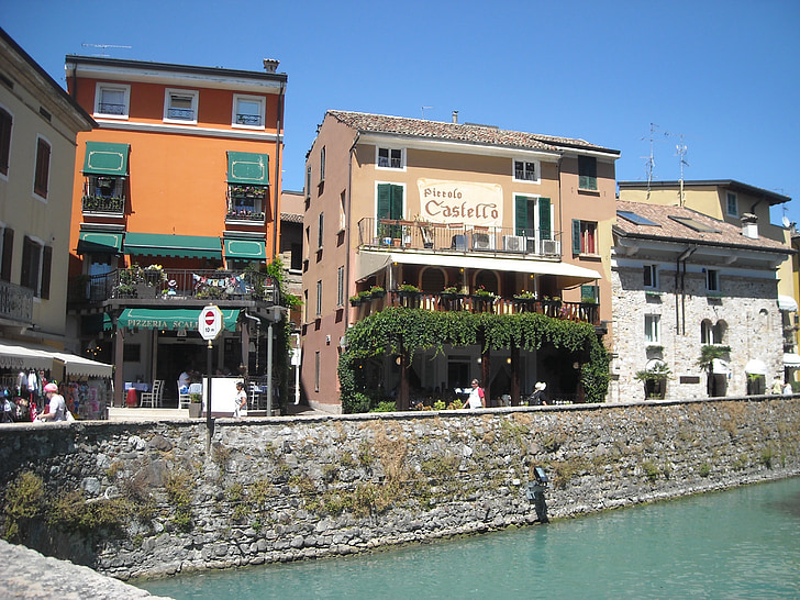 Riva, mesire, İtalya, Garda, evleri, Lakeside