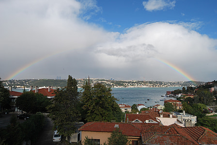 Turquía, Estambul, Bósforo, arco iris, Çengelköy