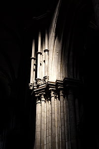 Rouen, Katedrala, Francuska, zgrada, svjetlo, Nema ljudi, niski kut pogled