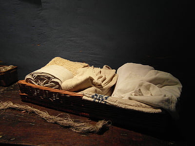 nostalgi, gamle sengetøy, Brocante