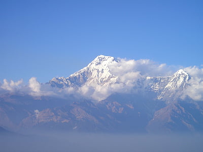 Nepal, Himalaya, fjell, anapurna, sørlige veggen, fjell, snø