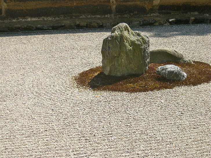 Zen, jardí de pedra, Japó, jardí japonès, còdols, pedres, Roca