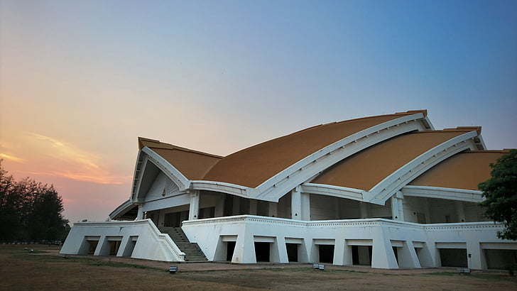Khonkaen, университет, Khonkaen университет, архитектура, къща, изграждане на екстериора, на открито