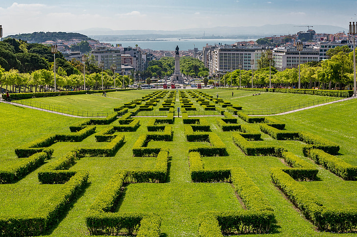 Λισαβόνα, Πορτογαλία, Ευρώπη, ταξίδια, ορόσημο, στον ορίζοντα, Κήποι