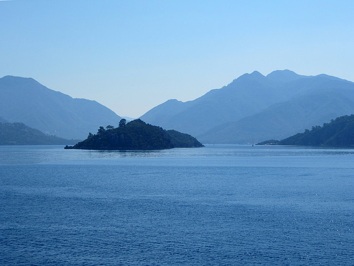 Τουρκία, Μαρμαρίς, στη θάλασσα, εντυπώσεις, βουνά, μπλε, νερό