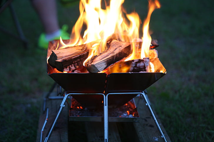 oheň, Táborák, Camping, oheň - prírodný jav., plameň, teplo - teplotu, jedlá z grilu gril