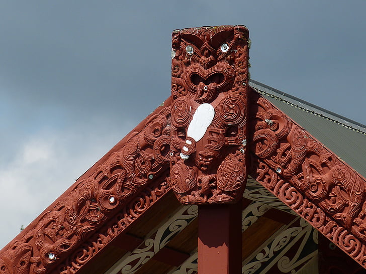 Maori, Infödd amerikan, konst, trä, Nya Zeeland, Nordön, Rotorua