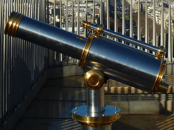 telescópio, deck de observação, França, sistema ótico, Vista distante, distante, Paris