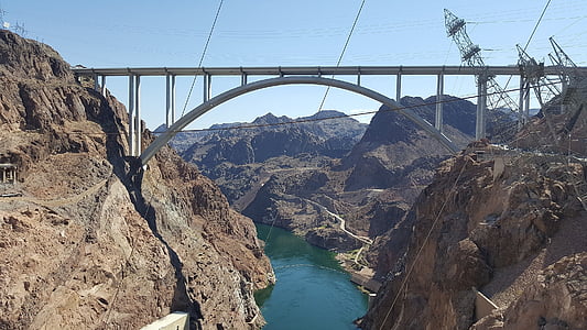 hoover, dam, nevada, usa, electricity, hydroelectric, nature