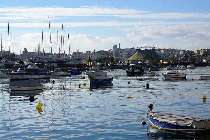 sliema, malta, sea, mediterranean, city, water, sky