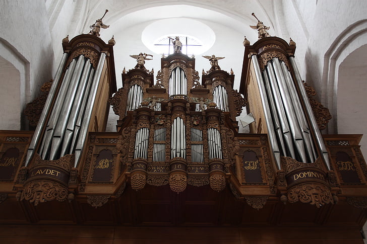 kyrkan, orgel, instrumentet, rör, pulpitur