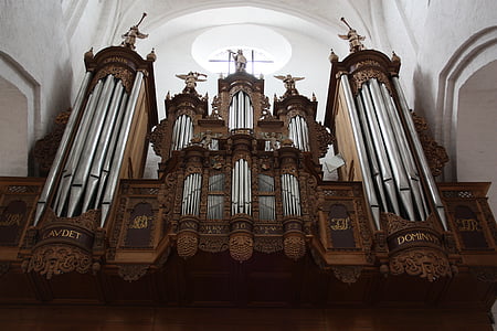 Igreja, órgão, instrumento, tubos, pulpitur