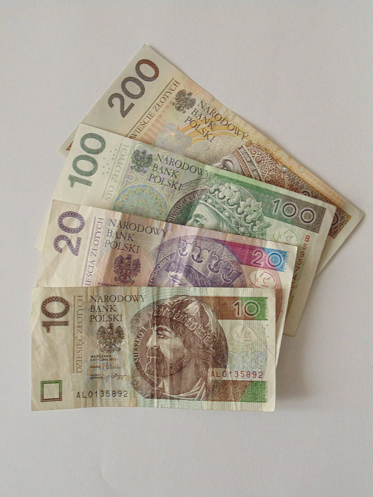 banknotes, Poļu, nauda, valūta, Polija