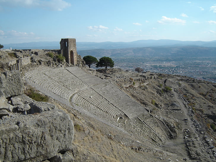 Amphitheatre, seno, arhitektūra, akmens, orientieris, vecais, Turcija