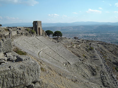 amfiteatre, antiga, arquitectura, pedra, punt de referència, vell, Turquia