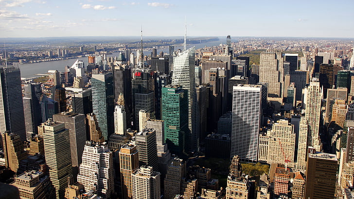 New york, Empire state building, obloha, město, městský, Manhattan, říše
