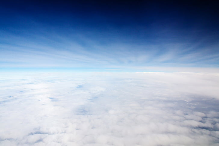 上記, 空中, 空気, 雰囲気, バック グラウンド, ブルー, 雲