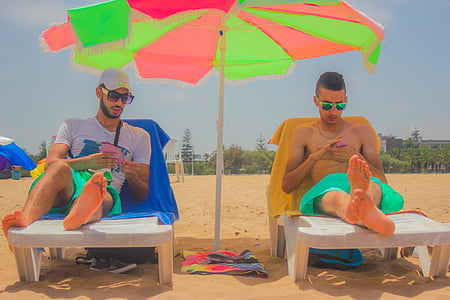 beach, people, sand, seashore, sunglasses, umbrella