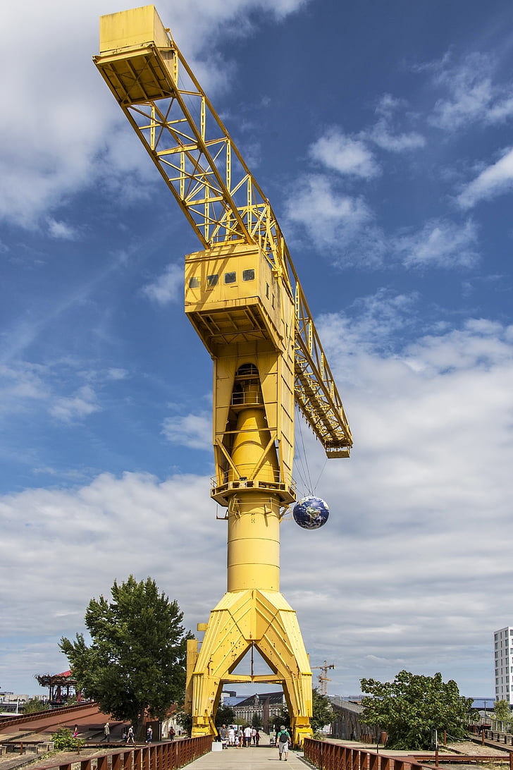kraan, reus, metaal, geel, Crane - Bouwmachines, het platform, bouwsector