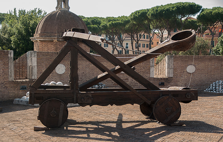 Roma, Castelo de saint-anjo, catapulta, bolas, arma