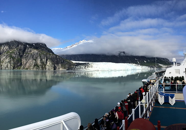 kryssning, Alaska, glaciär, resor, naturen, blå, landskap