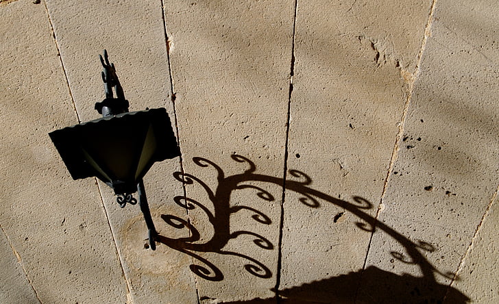 lamp, light, shadow, wall, design