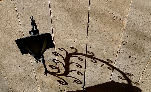 Lampada, luce, ombra, parete, progettazione