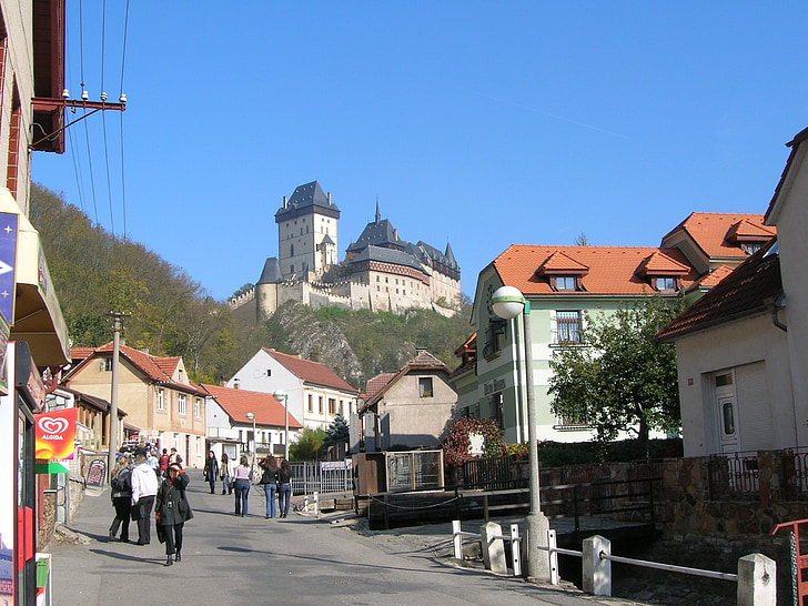 Karlstein, ulica, Prag, dvorac, Prikaz, turizam, odmor