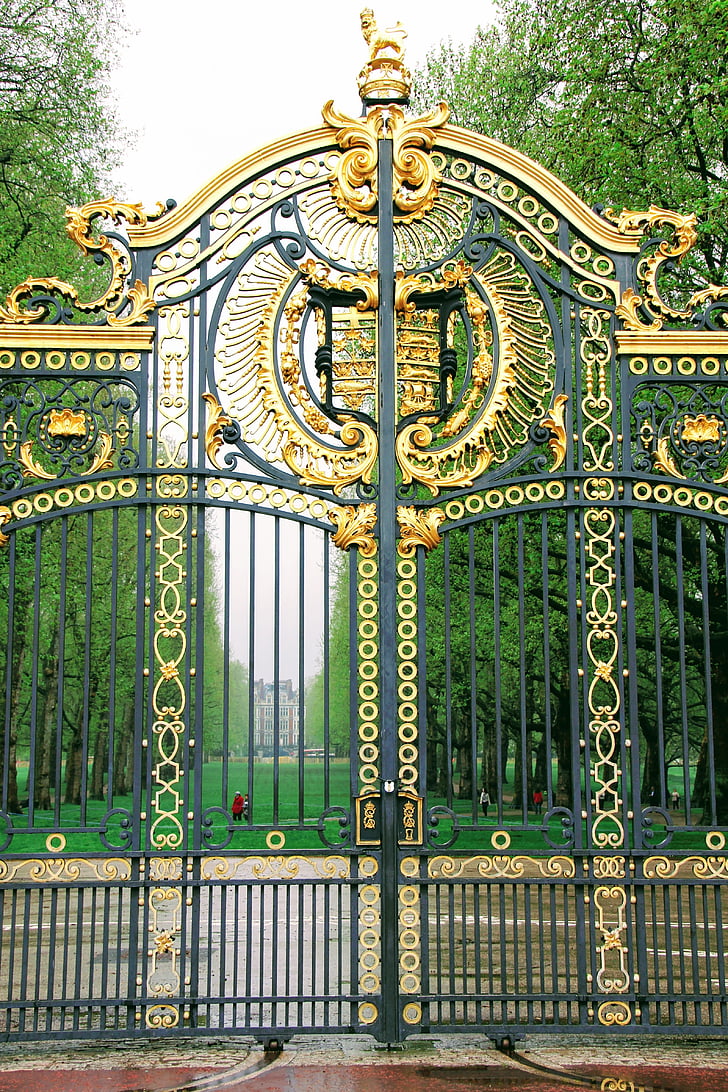 Londres, Palácio de Buckingham, detalhe, Reino Unido, Palácio, dourado, escultura