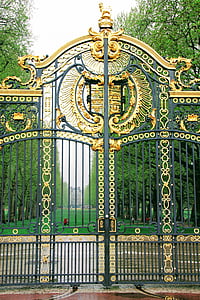 London, Buckingham-palota, Részletek, Egyesült Királyság, Palace, arany, szobrászat