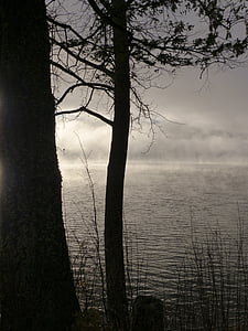 rano ujutro, izlazak sunca, oblaci, canim lake, Britanska Kolumbija, Kanada, krajolik