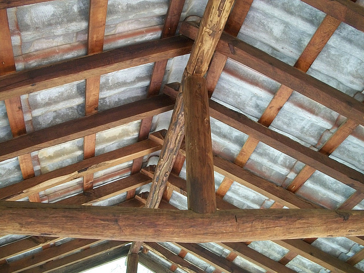 cấu trúc, gỗ, mái nhà, laminate, cây thông, thân cây